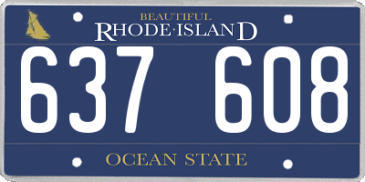 RI license plate 637608