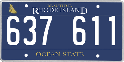 RI license plate 637611