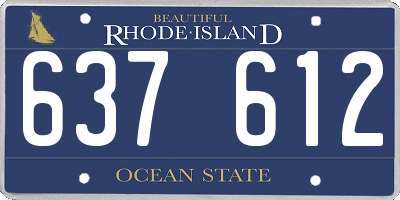 RI license plate 637612