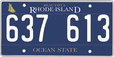 RI license plate 637613