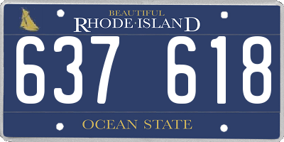 RI license plate 637618
