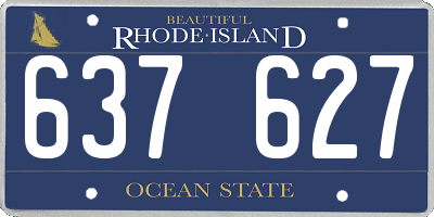 RI license plate 637627