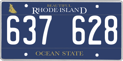 RI license plate 637628
