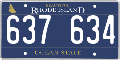 RI license plate 637634