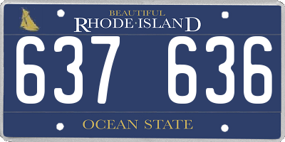 RI license plate 637636
