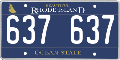 RI license plate 637637