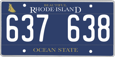 RI license plate 637638