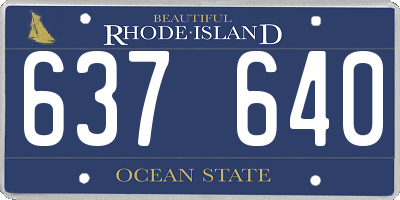 RI license plate 637640