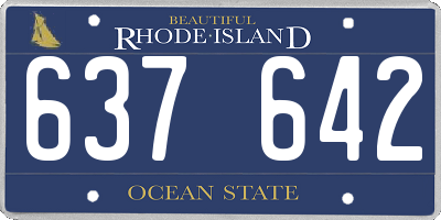 RI license plate 637642