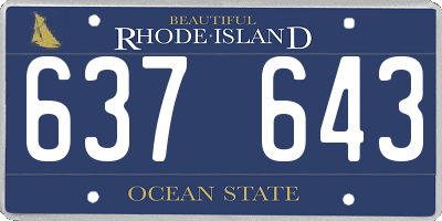 RI license plate 637643