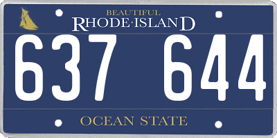 RI license plate 637644
