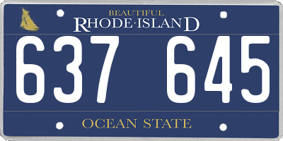 RI license plate 637645