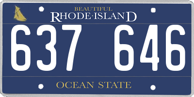 RI license plate 637646