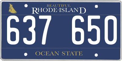 RI license plate 637650