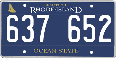 RI license plate 637652