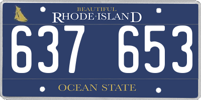 RI license plate 637653