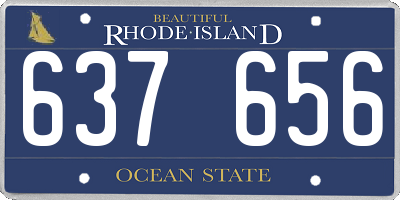 RI license plate 637656