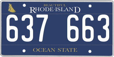 RI license plate 637663
