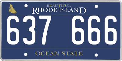 RI license plate 637666