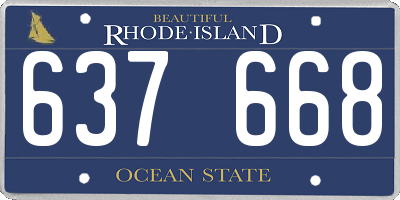 RI license plate 637668