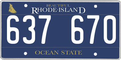 RI license plate 637670