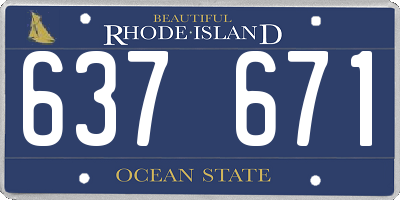 RI license plate 637671