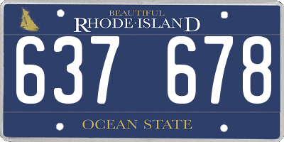 RI license plate 637678
