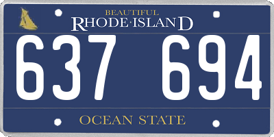 RI license plate 637694