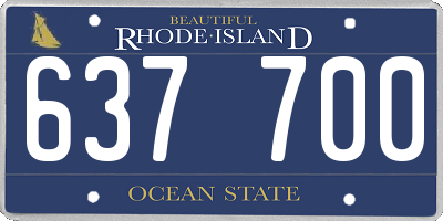 RI license plate 637700