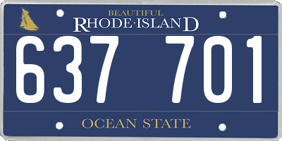 RI license plate 637701