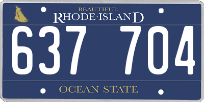 RI license plate 637704