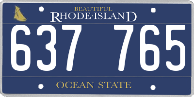 RI license plate 637765