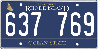 RI license plate 637769