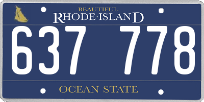 RI license plate 637778