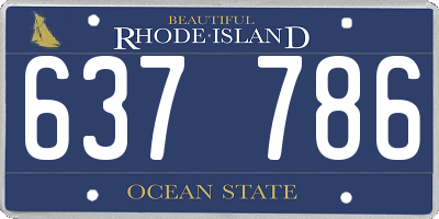 RI license plate 637786