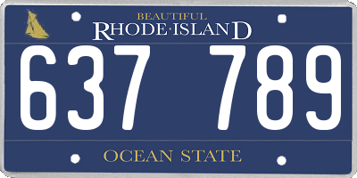 RI license plate 637789
