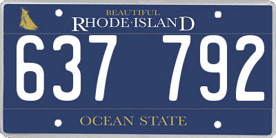 RI license plate 637792