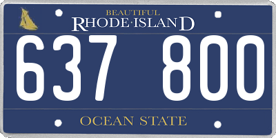 RI license plate 637800