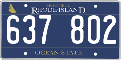 RI license plate 637802