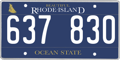 RI license plate 637830