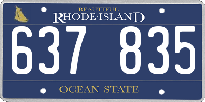 RI license plate 637835