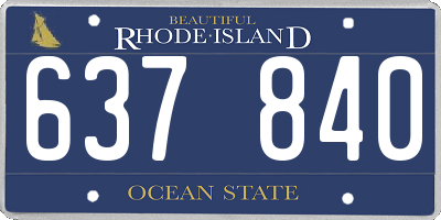 RI license plate 637840
