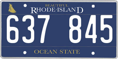 RI license plate 637845