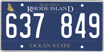 RI license plate 637849