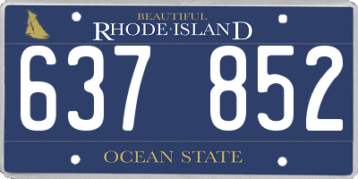 RI license plate 637852
