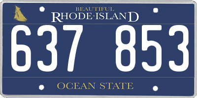 RI license plate 637853