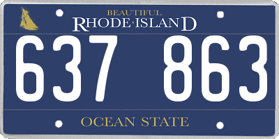 RI license plate 637863