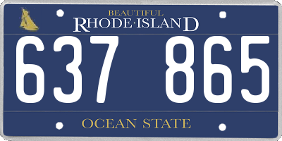 RI license plate 637865