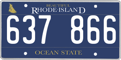 RI license plate 637866