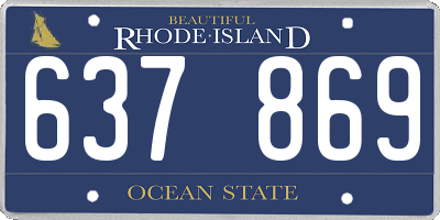 RI license plate 637869